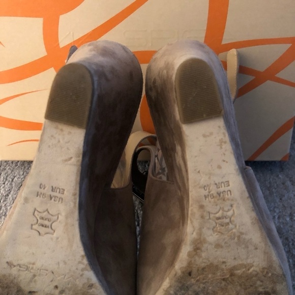 VIA Spiga Beige Suede Wedges Size 9 - Picture 4 of 4